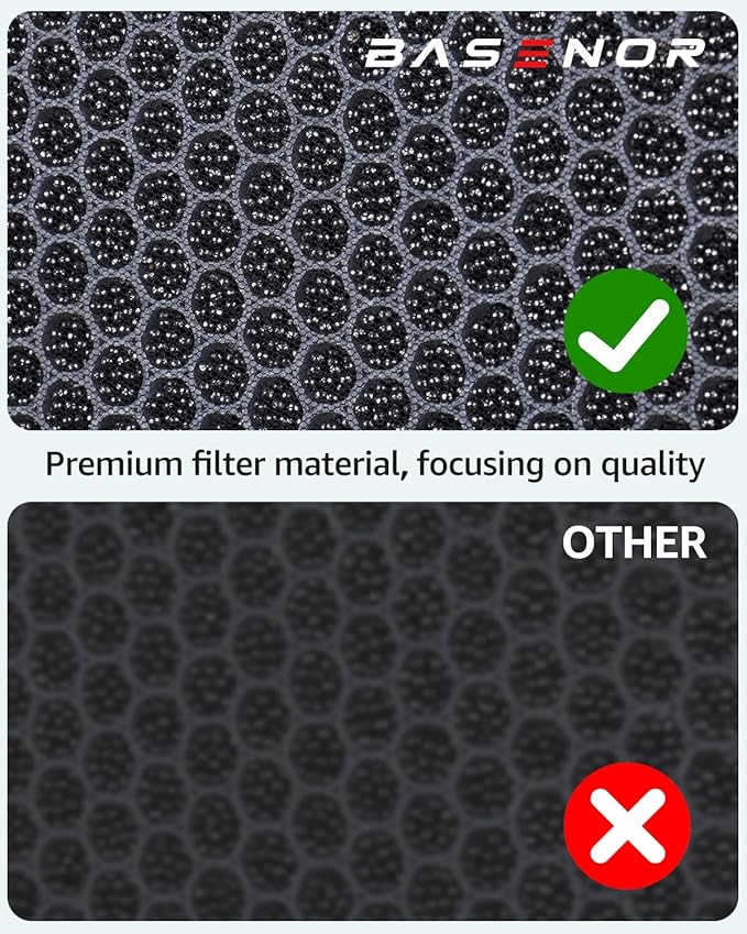 BASENOR 2026 Tesla Model Y/3 HEPA Air Filter, [OEM Filter Replacement & Proprietary Design] Cabin Air Filter with Activated Carbon for 2017-2026 Model 3 2020-2026 Model Y