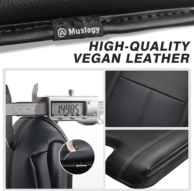 Muslogy Center Console Armrest Cover Fit for Chevy Silverado/Tahoe & GMC Sierra/Yukon 2007-2013 Accessories, Comfort Armrest Pad Console Lid Cushion Vegan Leather 1-Inch Extra Thick(Jump Seat ONLY)