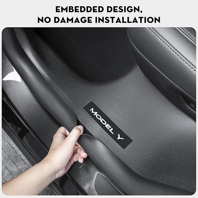 8PCS Door Sill Protector for Tesla Model Y Juniper Door Sill Guards Anti-Kick Full Protect Door Entry Cover for 2025-2026 New Model Y Accessories(Non-Destructive Installation)