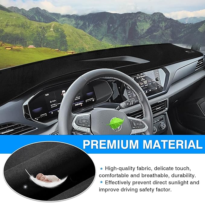 Autorder Dashboard Cover Mat for 2022-2025 2026 Volkswagen Taos S SE SEL Accessories Dash Cover Flannel Dash Mat Sunshade Glare UV Rays Protector