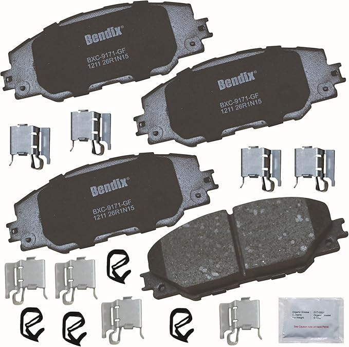 Bendix Priority1 CFC1211 Ceramic Front Brake Pads for select Pontiac Vibe 2010-2009, Scion iM 2016, tC 2016-2011, Toyota Corolla iM 2018-2017, Matrix 2013-2009, Mirai 2020-2016, RAV4 2018-2006