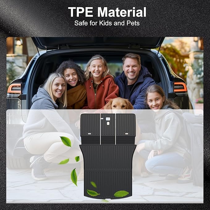 Floor Mats for 2025 2026 Tesla Model Y Juniper, 8PCS All Weather Full Set Cargo Liners Accessories, 3D TPE Odorless Floor Mat Trunk Frunk Rear Mats for 5-Seater(Not Fit 7Seat and Standard)