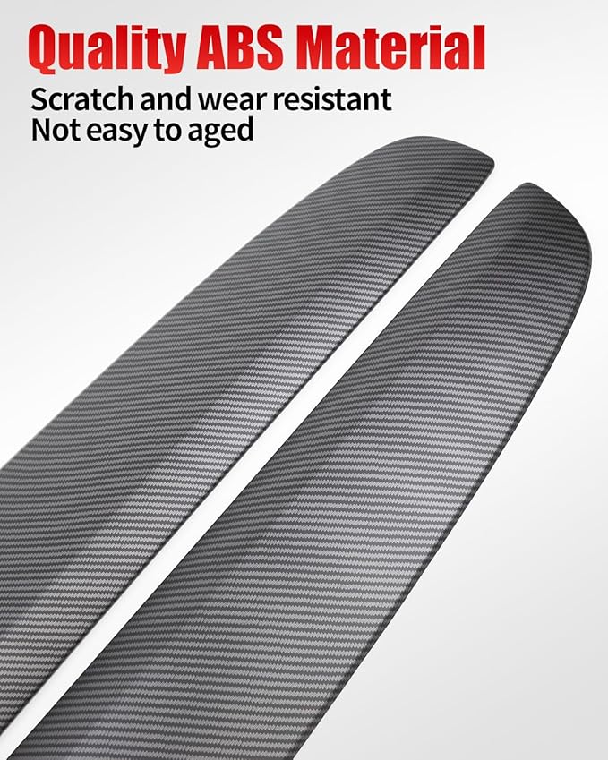 KKTR-CAR Dashbooard Cover 2pcs ABS Dashboard Panel Trim Cover Sticker Compatible with Tesla Model Y Juniper 2025 2026 Model 3 Highland 2024-2026 (Matte Carbon Fiber)