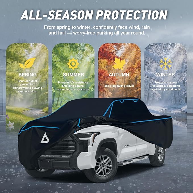 Hail Protector Car Cover for Truck Toyota Tundra, Custom fit Tundra 2021-2026 Double Cab/CrewMax Cab SB(5.5'-6.5')+ Gift Windshield Sunshade, Multi-Layered EVA Hail Proof Car Cover.