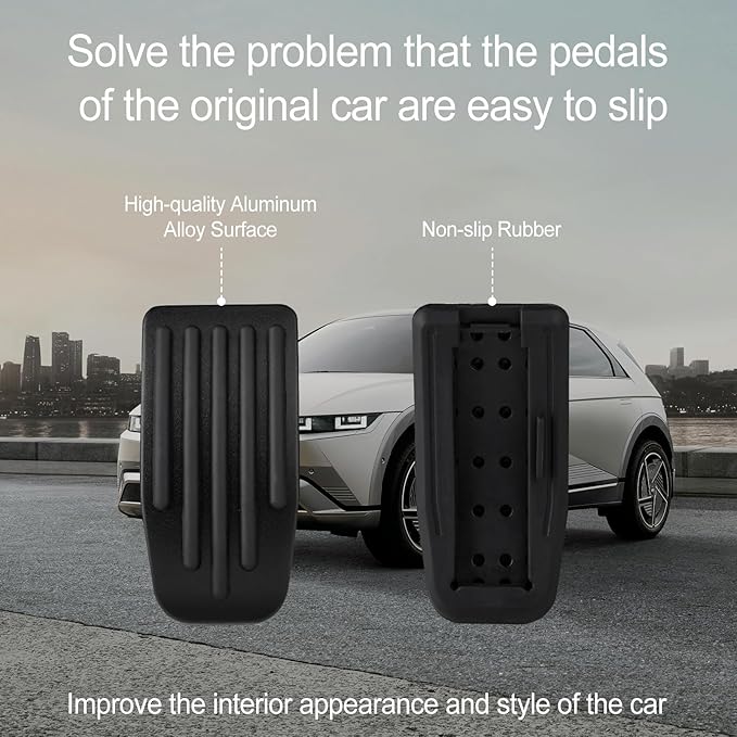 Black Foot Pedal Pads Set for Tesla Model 3 Model Y 2016-2026, Non-Slip Pedal Covers Accessories, Aluminum Accelerator/Brake Foot Pedal Pad for Model Y(Juniper) Model 3(Highland)