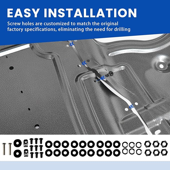 MusixiA Front Skid Plate Compatible with 2017-2025 Tesla Model 3 & 2020-2025 Tesla Model Y, Front Guard Splash Shield Engine Under Cover Chassis