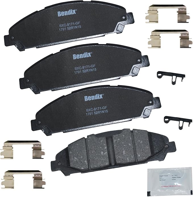 Bendix Priority1 CFC1791 Ceramic Front Brake Pads for Ford Mustang 2016-2015, Mustang 2019