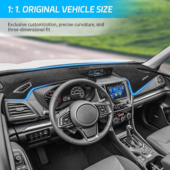 MASHA Dash Dashboard Cover Mat for Subaru Forester Accessories 2019-2023 2024, Flannel Dashboard Pad Dash Mat,Forester Sport Dashboard Decorative Interior Accessories