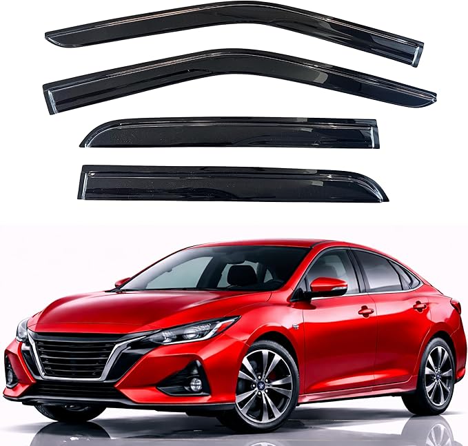 KPY Rain Guards Fit for 2020-2025 Nissan Sentra, Out-Channel Window Visors Vent Wind Deflectors 4PC, Car Accessories for 20-25 Sentra