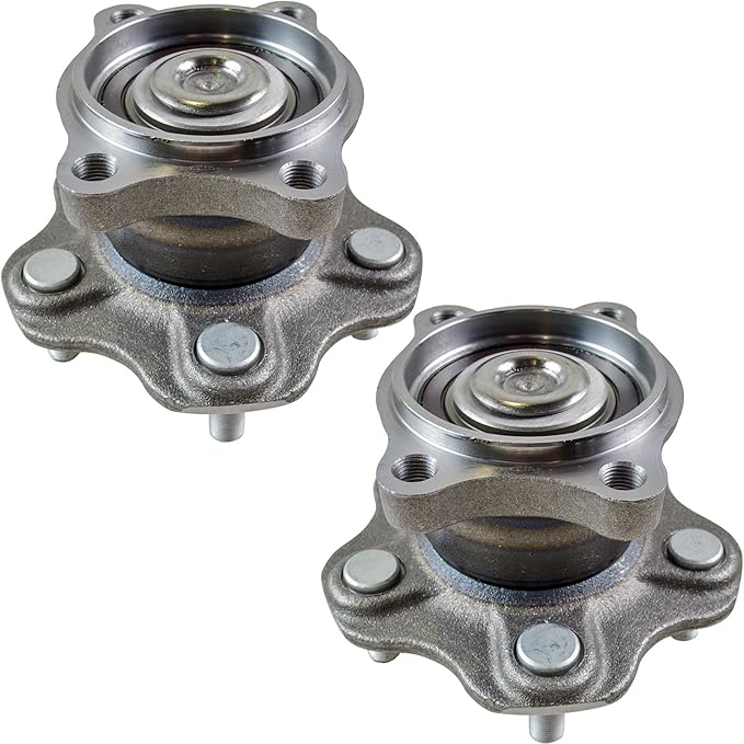 TRQ 2 Piece Rear Wheel Bearing & Hub Assembly Set Compatible with 2002-2006 Nissan Altima 2004-2008 Maxima 2004-2009 Quest