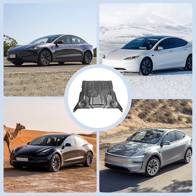 MusixiA Front Skid Plate Compatible with 2017-2025 Tesla Model 3 & 2020-2025 Tesla Model Y, Front Guard Splash Shield Engine Under Cover Chassis