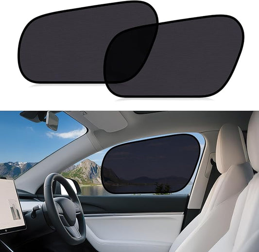 ZATOOTO Car Window Shades for Tesla Model Y - Car Sun Shade Semi-Transparent Front Window, Sun Shade with UV Protection & Privacy, Custom Fit, No Adhesive, Easy Install