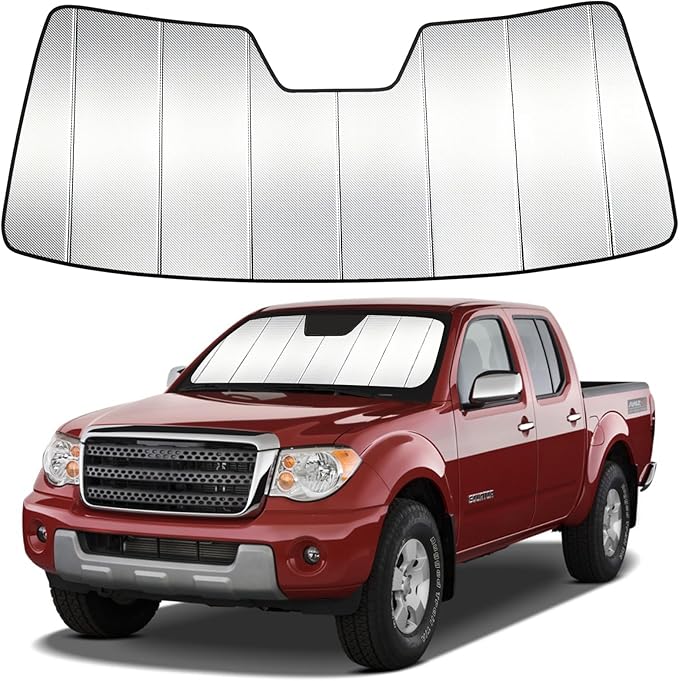 Windshield Sun Shade Custom Fit for Suzuki Equator 2009-2012, Accordion Folding Thick Window Sunshade Block Heat 99% UV Rays Sun Visor Keep Cooler Car Accessories