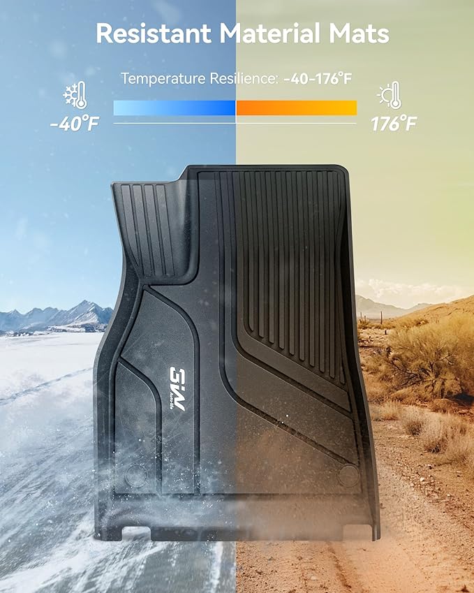 3W Floor Mats & Cargo Liner Fit for Tesla Model S 2021-2025 All Weather TPE Custom Fit Floor Liners for 1-3 Rows and Trunk Full Set Car Mats Black