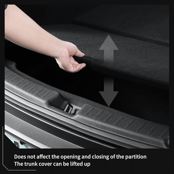 LUCKEASY 2PCS Trunk Tailgate Mat & Rear Bumper Guard for Tesla Model Y Juniper 2025 2026 Rear Door Back Protective Liner & Trunk Bumper Guard Sill Cover Cargo Protector Mat TPE Black