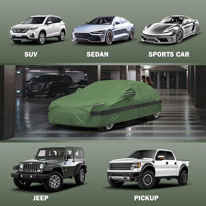 Heavy Duty Outdoor Car Cover Compatible with Ford 1999-2026 F250/F350,Waterproof All Weather for Automobiles, Outdoor Full Cover Rain Sun UV Protection with Zipper Cotton