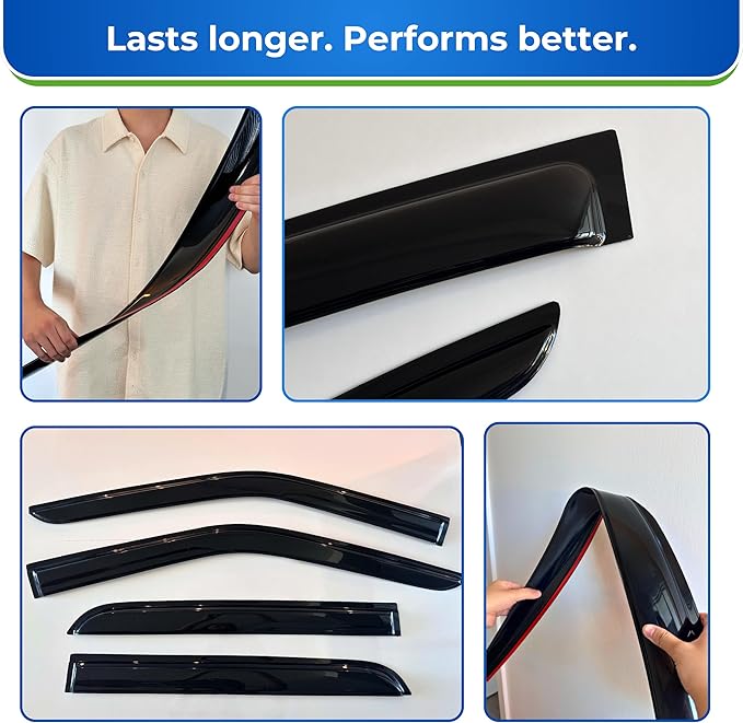 KPY Window Visor Compatible with Toyota Yaris iA & Scion iA Hatchback 2016-2020, Rain Guard Side Window Vent Deflectors Tape-On Style, 2016 2017 2018 2019 2020, Black