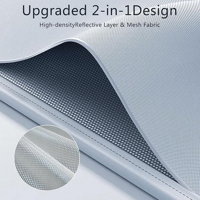 TOPABYTE Sunshade Roof for Tesla Model Y Juniper 2026 2025 Upgrade Ice Crystal Foldable Car Glass Sunroof Shade Sunshades Heat Insulation Cover Roof Window UV Protection, Beige