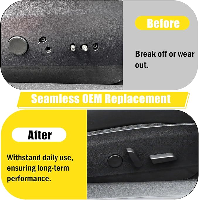 Compatible with Tesla Power Seat Control Switch with Button Cover Model 3 Model Y 2017-2020, Front Right Passenger Side Seat Controller Backrest Cushion Adjuster Switch for Tesla Accessories