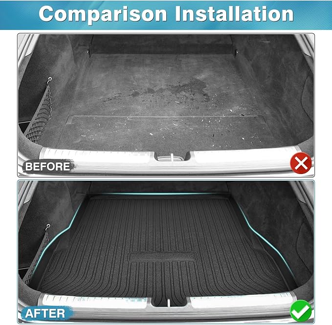 Mixsuper Cargo Liner for 2022-2025 Mercedes-Benz EQS Sedan 450+ / EQS 580 (Not fit EQS SUV), Trunk Mat for Sedan EQS 450+ / EQS 580 Accessories Rear Cargo Mat Trunk Liner Black