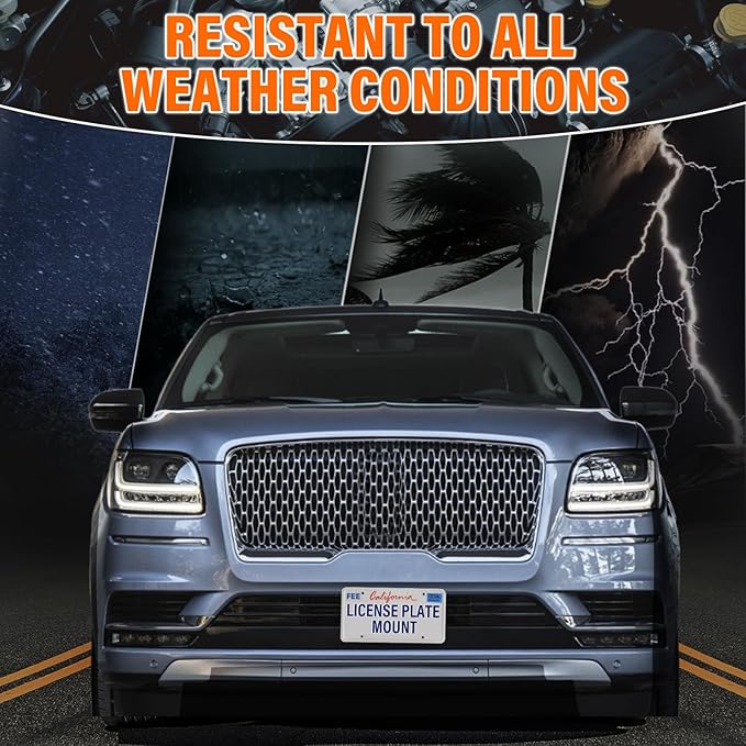 Front License Plate Holder No-Drill License Plate Bracket Mount Anti-Theft Frame Compatible with Lincoln Aviator 2003-2025,Corsair 2020-2024,Nautilus 2nd gen 2019-2024,Navigator 4th gen 2018-2024