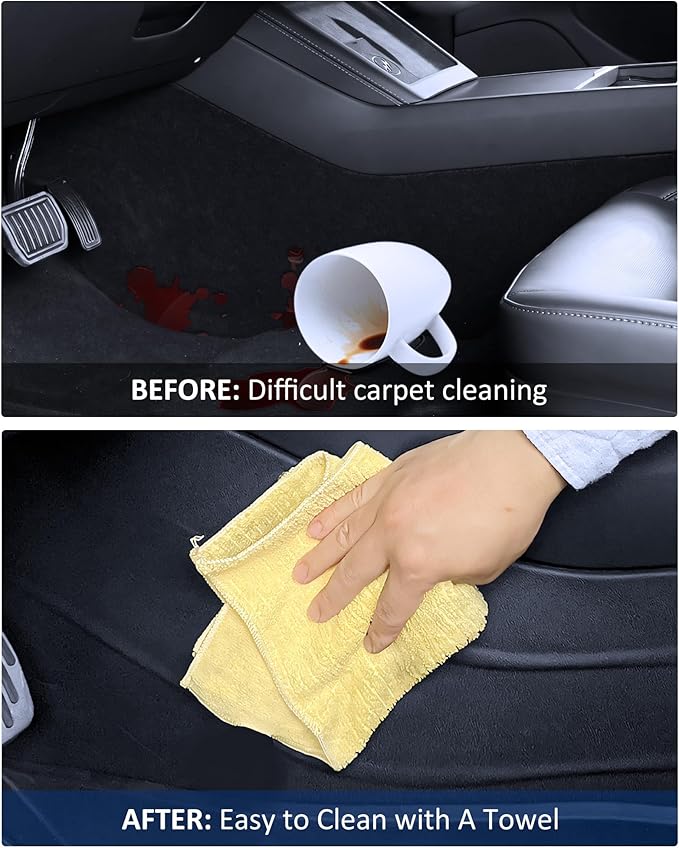 2025 Tesla Center Console Anti Kick Pad Protector Model 3 2024 Highland 2Pcs TPE Seat Anti-Dirty Mat Waterproof Dust Resistant Protector Cover Leather Pad Model 3 Accessories