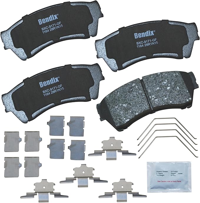 Bendix Priority1 CFC1164 Ceramic Front Brake Pads for Ford Fusion 2012-2006, Lincoln MKZ 2012-2007, Zephyr 2006, Mazda 6 2013-2006, Mercury Milan 2011-2006