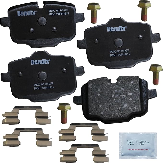Bendix Priority1 CFC1850 Ceramic Rear Brake Pads for select BMW 530e, 530i, 540d, 540i, 640i, 740e, 740i, 745e, 750i, 750Li, 840i xDrive Gran Coupe, Alpina B7, iX xDrive50, M550i, X3, X4, X5, X6, X7