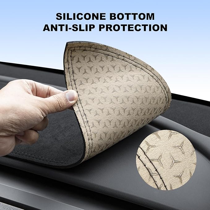for Tesla Model 3 Y Dashboard Cover, Anti-Glare Suede Dashboard Pad Sun Protection Dash Mat Compatible with Tesla Model 3 2017-2023 and Model Y 2020-2025 Accessories