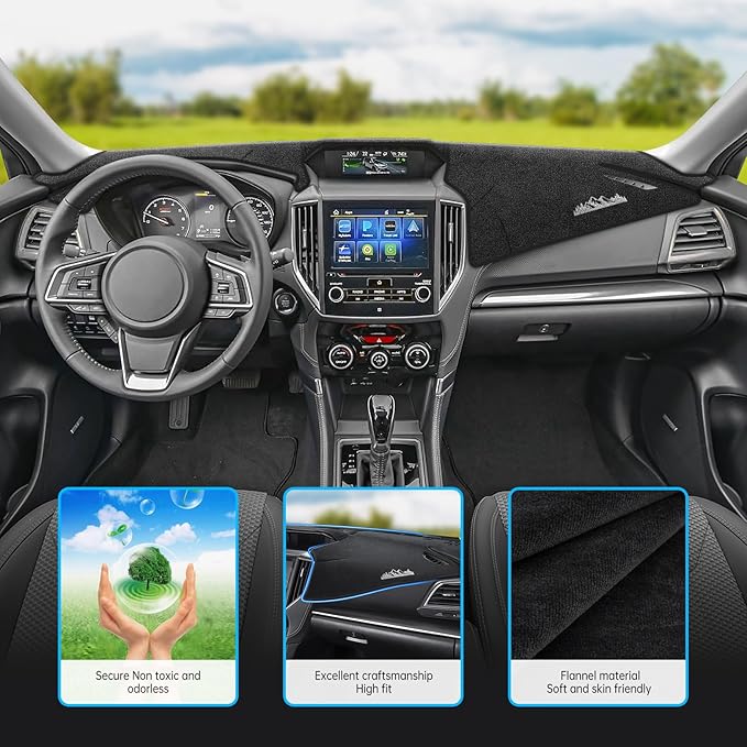 MASHA Dash Dashboard Cover Mat for Subaru Forester Accessories 2019-2023 2024, Flannel Dashboard Pad Dash Mat,Forester Sport Dashboard Decorative Interior Accessories