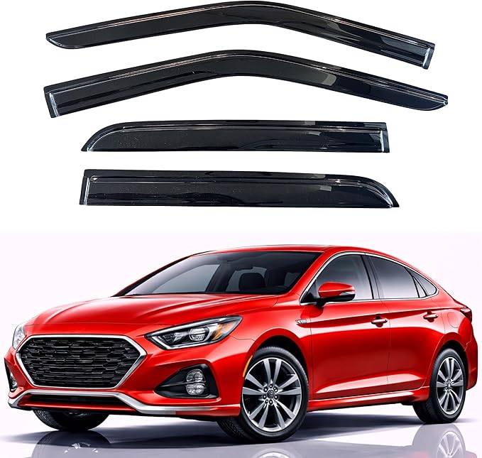 KPY Rain Guards Fit for 2015-2019 Hyundai Sonata, Out-Channel Window Visors Vent Wind Deflectors 4PC, Car Accessories for 15-19 Sonata