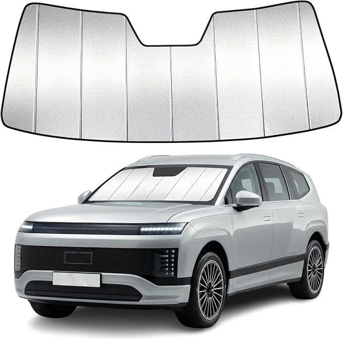 Windshield Sun Shade Custom Fit for Hyundai Ioniq 9 2025-2026, Accordion Folding Thick Window Sunshade Block Heat 99% UV Rays Sun Visor Keep Cooler Car Accessories