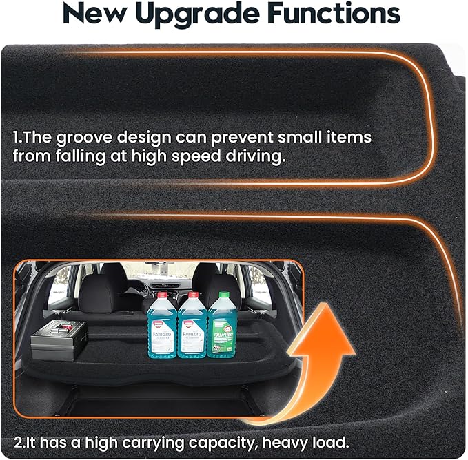 Powerty Cargo Cover for Nissan Rogue Sport 2017-2023 Accessories Trunk Security Shield Shade Black (Not for Nissan Rogue)