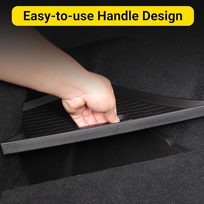 New 2025 2026 Model Y Juniper Rear Trunk Storage Bins with Lids 2PCS Refresh Model Y Rear Trunk Storage Box TPE Waterproof Trunk Organizer for Model Y Juniper Interior Accessories
