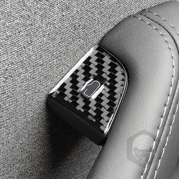 Carbon Fiber Stickers Car Door Lock Switch Button Cover Stickers Decal Car Interior Decoration Compatible with Tesla Model 3 2024 Accessories Decorative Stickers