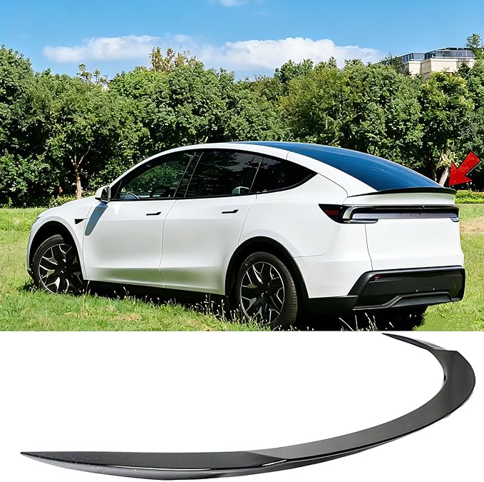 STSEV01 Rear Spoiler Fit for Tesla New Model Y Juniper 2026, Model YL-Style Performance Type ABS Wing Sporty Appearance, Trunk DeckLid Lip Exterior Accessories, Tape Installation (Gloss Black)