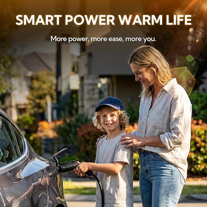 RIPPLEON Level 2 EV Charger - Dual Plug Type Universal Wall Connector Nema Plug-in - Compatible for All North American EVs - 40Amps 240V Tesla Wall Charger, UL, FCC, Energy Star Certified Black