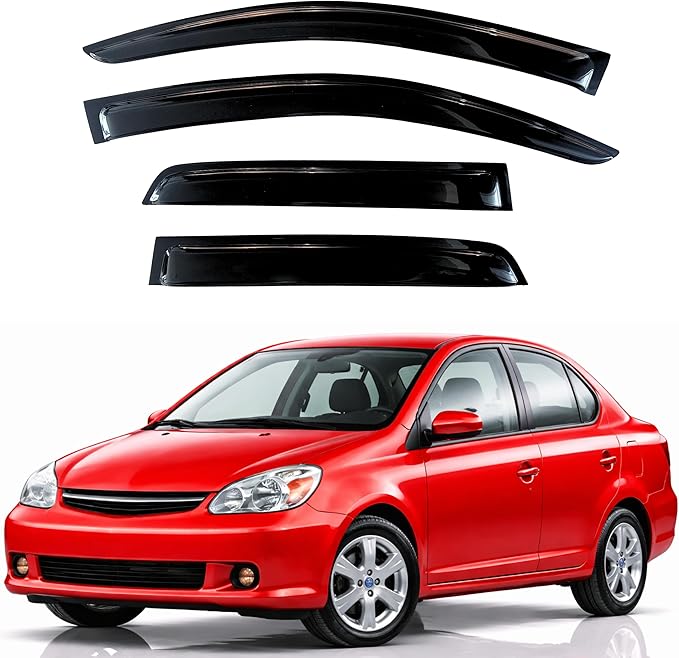 KPY Rain Guards Fit for 2000-2005 Toyota Echo Sedan, Out-Channel Window Visors Vent Wind Deflectors 4PC, Car Accessories for 00-05 Echo Sedan