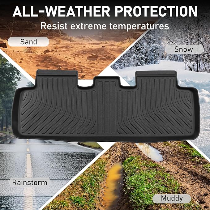 Floor Mats Replacement for Ford F150 SuperCrew/Cab 2015-2025 & F150 Lightning 2022-2025, TPE All Weather Custom Fit, Front & Rear 3PCS | Heavy Duty, Easy Clean - Black