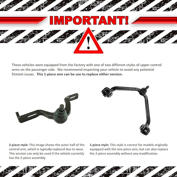 TRQ Front Upper Control Arm with Ball Joint Set Compatible with 95-11 Ford 98-09 Mazda 97-01 Mercury