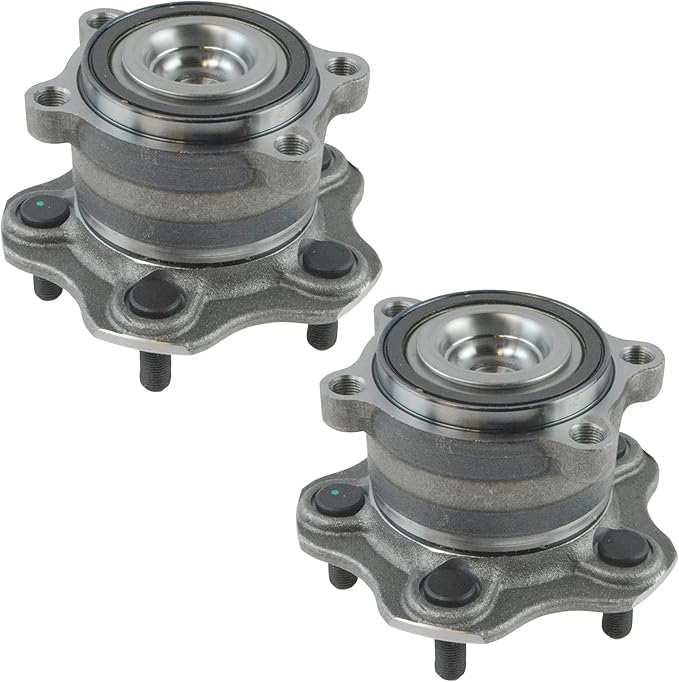 TRQ Rear Driver and Passenger Side Wheel Bearing and Hub Assembly Set 2 Piece Compatible with 2009-2014 Nissan Murano Front Wheel Drive 2011-2017 Quest