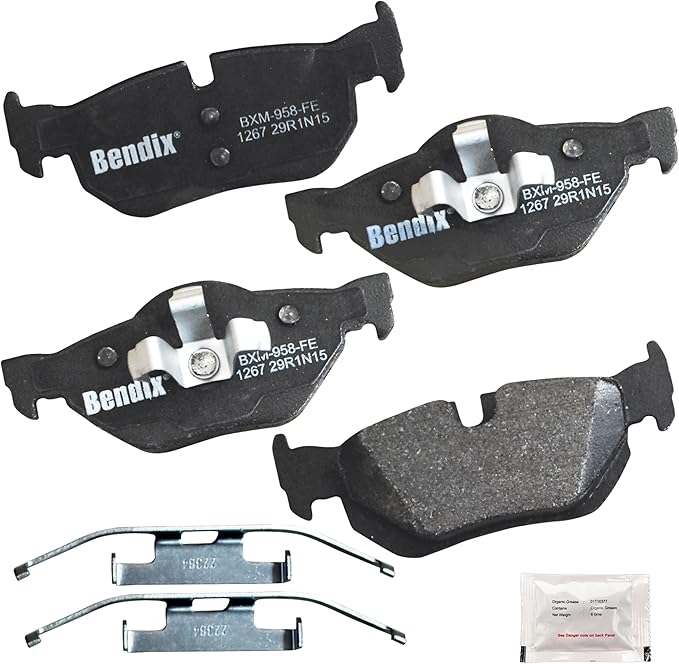 Bendix Priority1 CFM1267 Semi-Metallic Rear Brake Pads for Select Models BMW 120i, 125i, 128i, 130i, 323i, 325i, 325xi, 328i, 328i xDrive, 328xi, X1