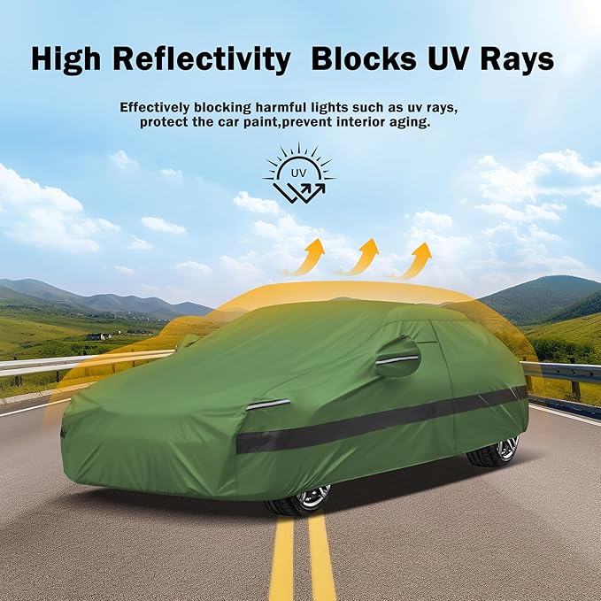 Heavy Duty Outdoor Car Cover Compatible with 2003-2026 Toyota Corolla,Waterproof All Weather for Automobiles, Outdoor Full Cover Rain Sun UV Protection with Zipper Cotton
