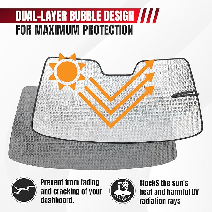 Autotech Park Sunshade Compatible with 2012-2026 Tesla Model S Sedan Front Windshield, Custom-fit Sunshade
