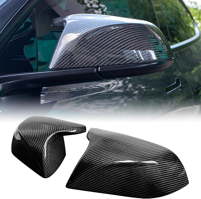 AeroBon Real Carbon Fiber Mirror Cap Covers Compatible with 2017-2026 Tesla Model 3 Mirror Caps (Replacement Style)