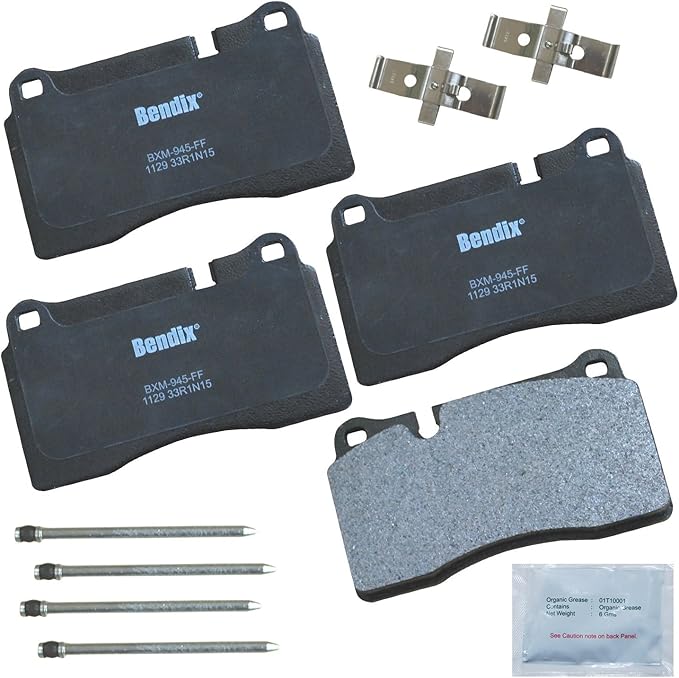Bendix Priority1 CFM1129 Semi-Metallic Brake Pads for Chevrolet Camaro 2015-2014, Corvette 2012-2009, Corvette 2019-2015, Ferrari 360 2005-2000, California 2013-2009, Volkswagen Touareg 2017-2007