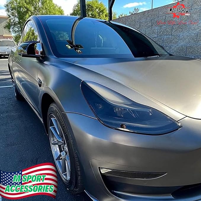 Car Side Mirror Cover for Tesla Model 3 Accessories 2018-2025 Passenger Driver Side View Exterior Mirror Caps Replacement Body Tuning Parts & Trim, Carbon Fiber Gloss - 1 Pair (Left-Right)