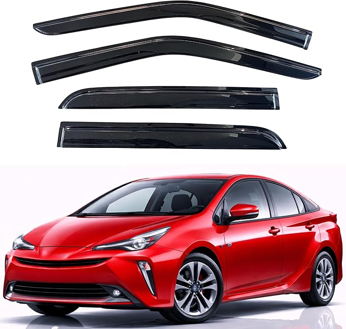 KPY Rain Guards Fit for 2016-2022 Toyota Prius, Out-Channel Window Visors Vent Wind Deflectors 4PC, Car Accessories for 16-22 Prius