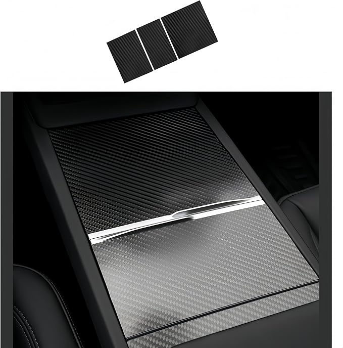 frani Center Console Wrap (Genuine Carbon Fiber Edition) Designed for Tesla Model 3 Highland 2024-2026/Model Y Juniper 2025-2026,Tesla Center Console Cover for Model 3/Y Refresh