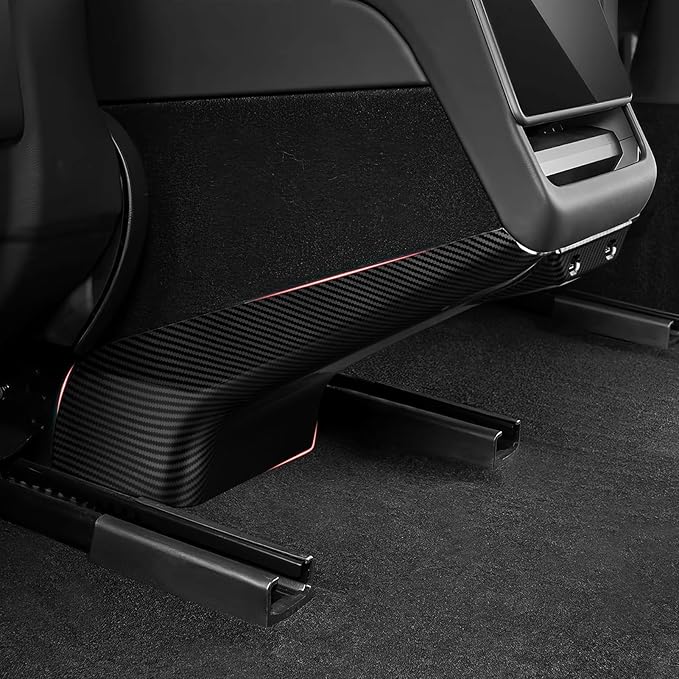 Car Rear Anti Kick Cover Protector Trim Carbon Color ABS Decal Sticker for Tesla Model 3 Highland 2024 2025 2026 / Model Y Juniper 2025 2026 Interior Accessories